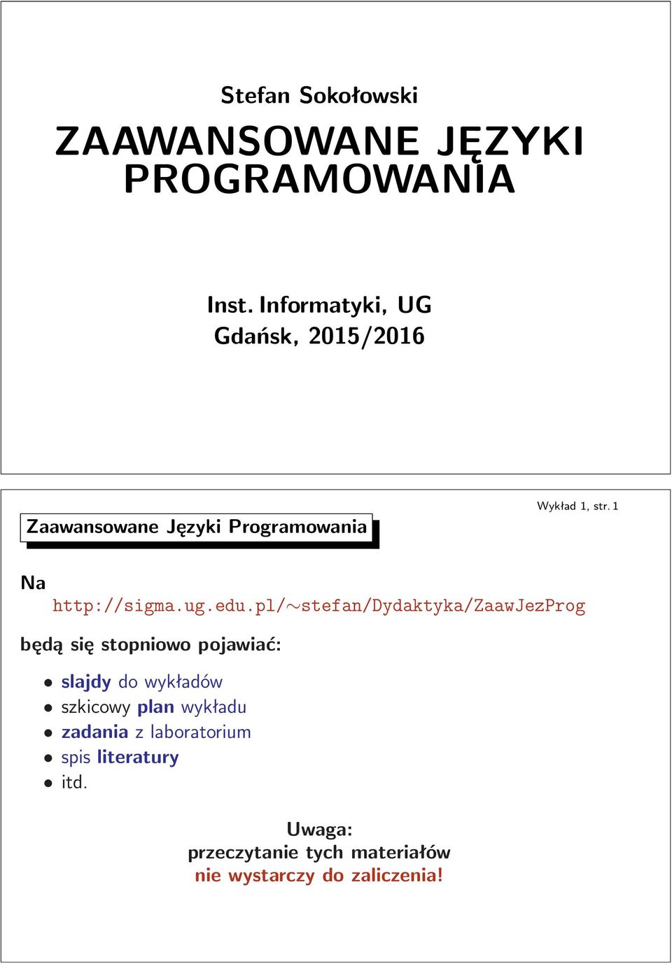 1 Na http://sigma.ug.edu.