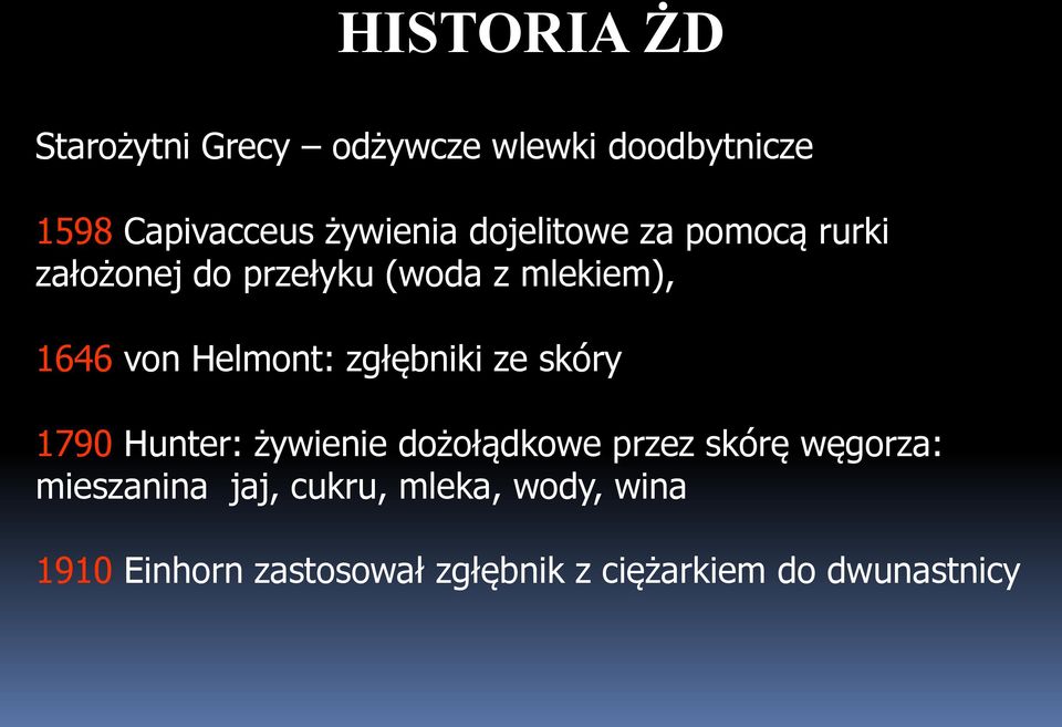 zgłębniki ze skóry 1790 Hunter: żywienie dożołądkowe przez skórę węgorza: mieszanina