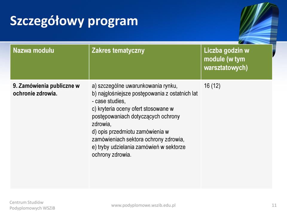 oceny ofert stosowane w postępowaniach dotyczących ochrony zdrowia, d) opis przedmiotu zamówienia w zamówieniach