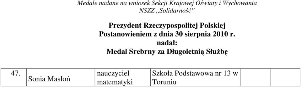 Postanowieniem z dnia 30 sierpnia 2010 r.