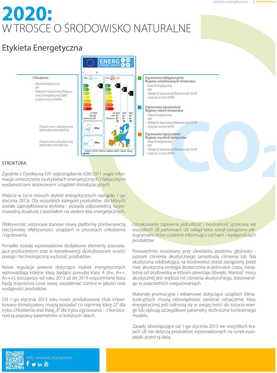 Efektywności SCOP - Zużycie roczne (kwh) Ogrzewanie (opcjonalnie) Regiony niskich temperatur - Klasa Energetyczna - kw - Wskaźnik Sezonowej Efektywności SCOP - Zużycie roczne (kwh) Ogrzewanie