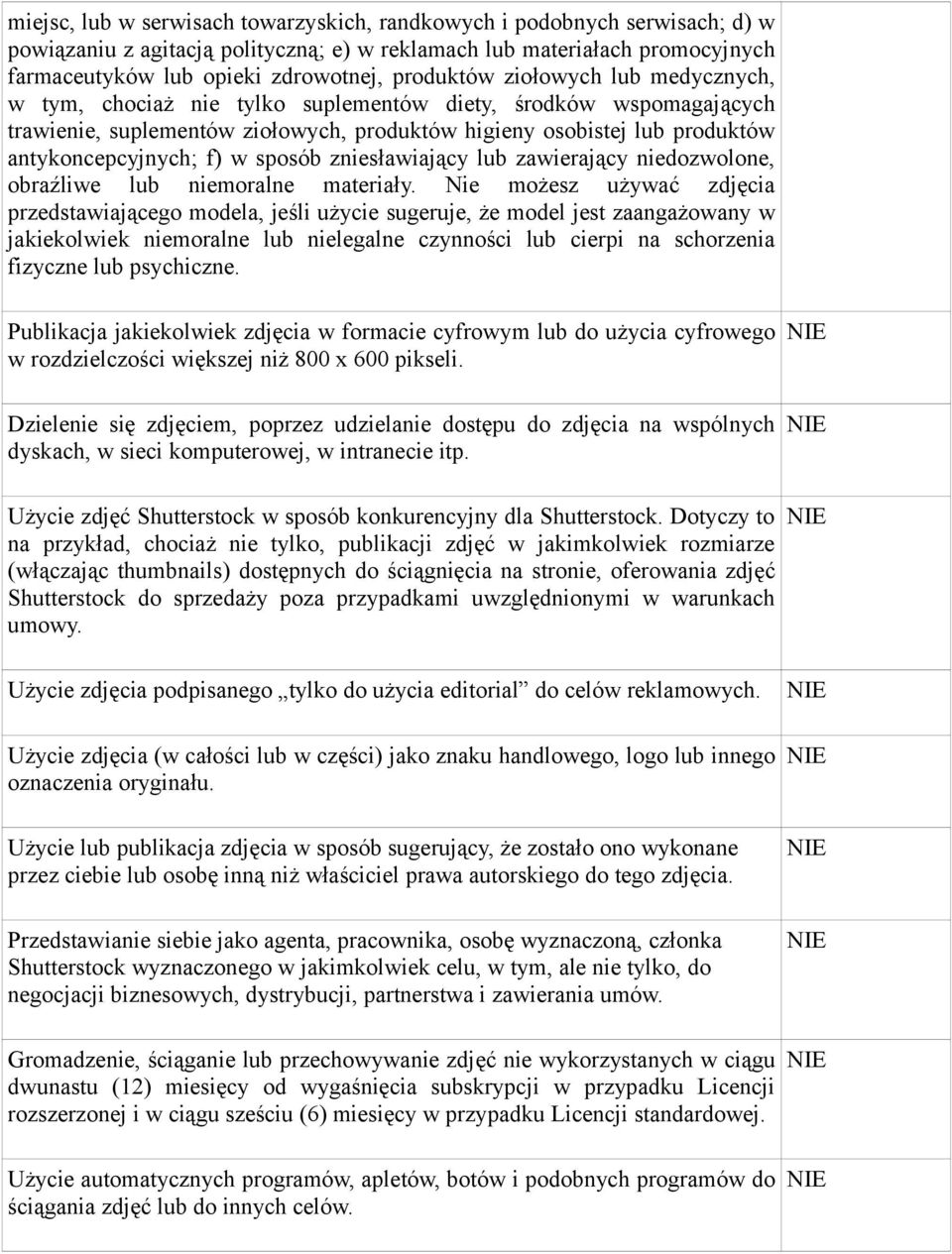 f) w sposób zniesławiający lub zawierający niedozwolone, obraźliwe lub niemoralne materiały.