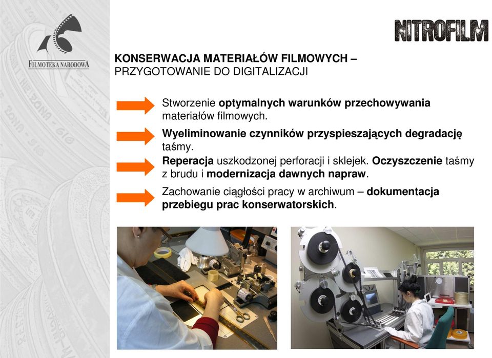 Wyeliminowanie czynników przyspieszających degradację taśmy.