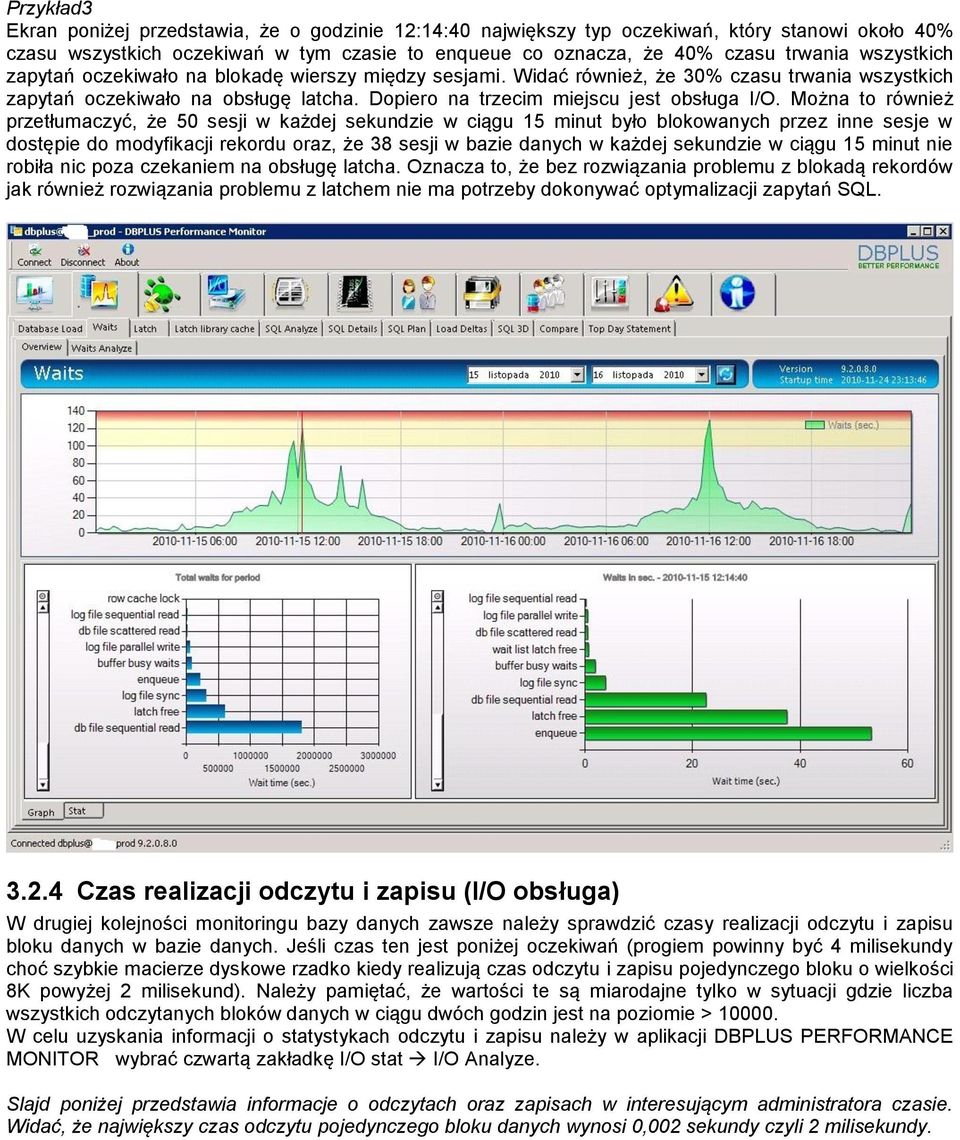 Można to również przetłumaczyć, że 50 sesji w każdej sekundzie w ciągu 15 minut było blokowanych przez inne sesje w dostępie do modyfikacji rekordu oraz, że 38 sesji w bazie danych w każdej sekundzie