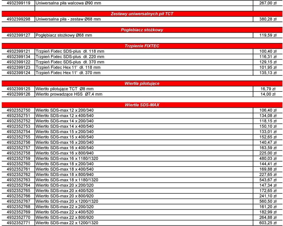 stożkowy ton iercenie i podobne SDS-plus Piły TCT 4932399127 Pogłębiacz stożkowy Ø68 mm 119,59 zł ton iercenie i podobne SDS-plus Piły TCT ton iercenie i podobne SDS-plus Piły TCT Trzpienie FIXTEC