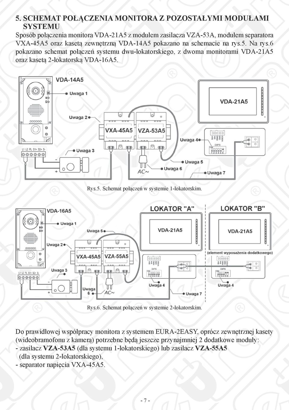 Rys.6. Schemat połączeń w systemie 2-lokatorskim.