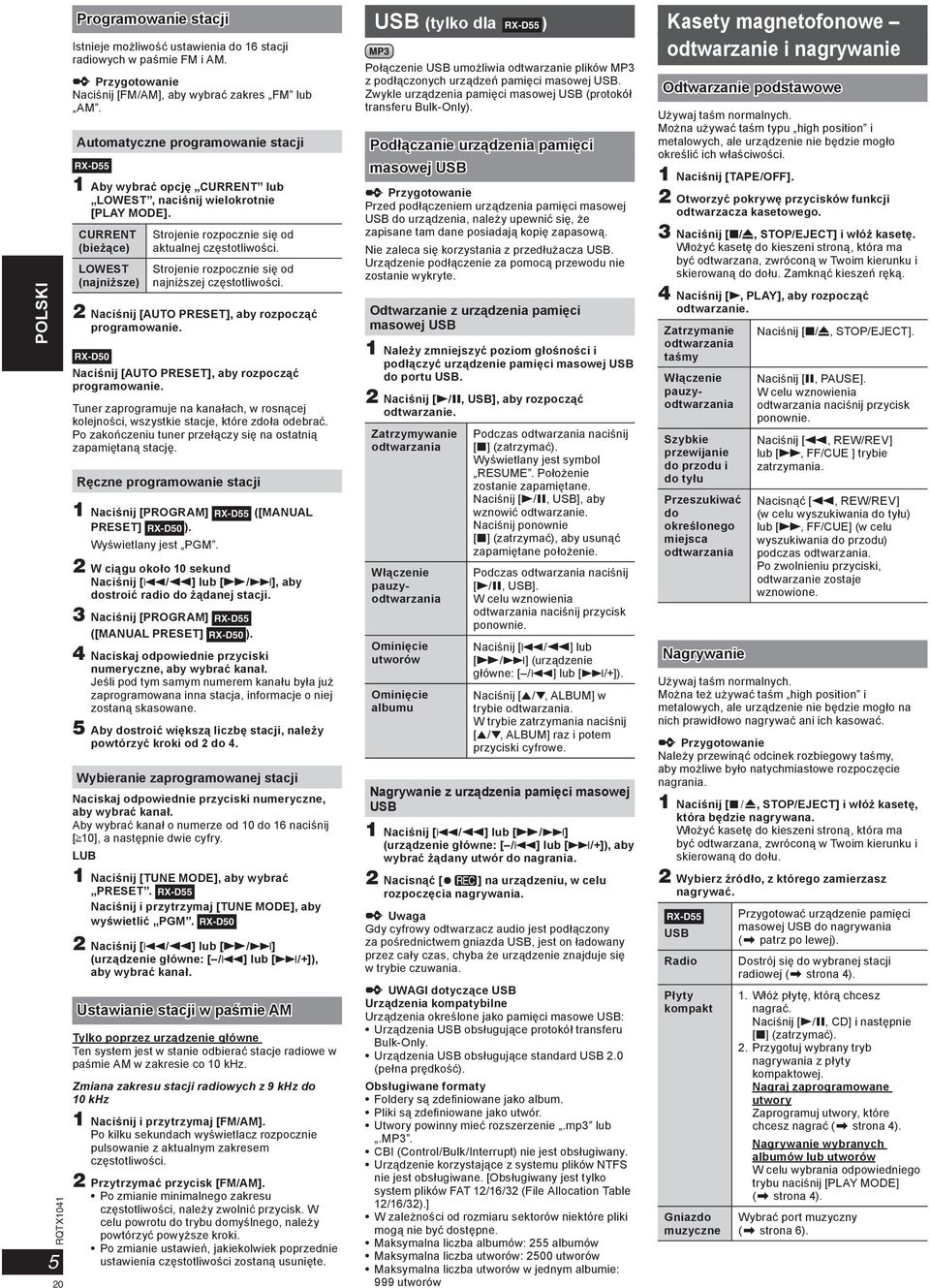 Strojenie rozpocznie się od najniższej częstotliwości. 2 Naciśnij [AUTO PRESET], aby rozpocząć programowanie.