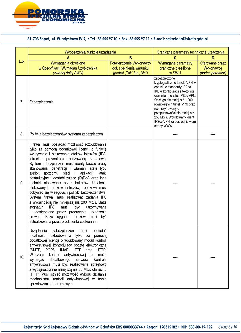 Polityka bezpieczeństwa systemu zabezpieczeń 9. 10.