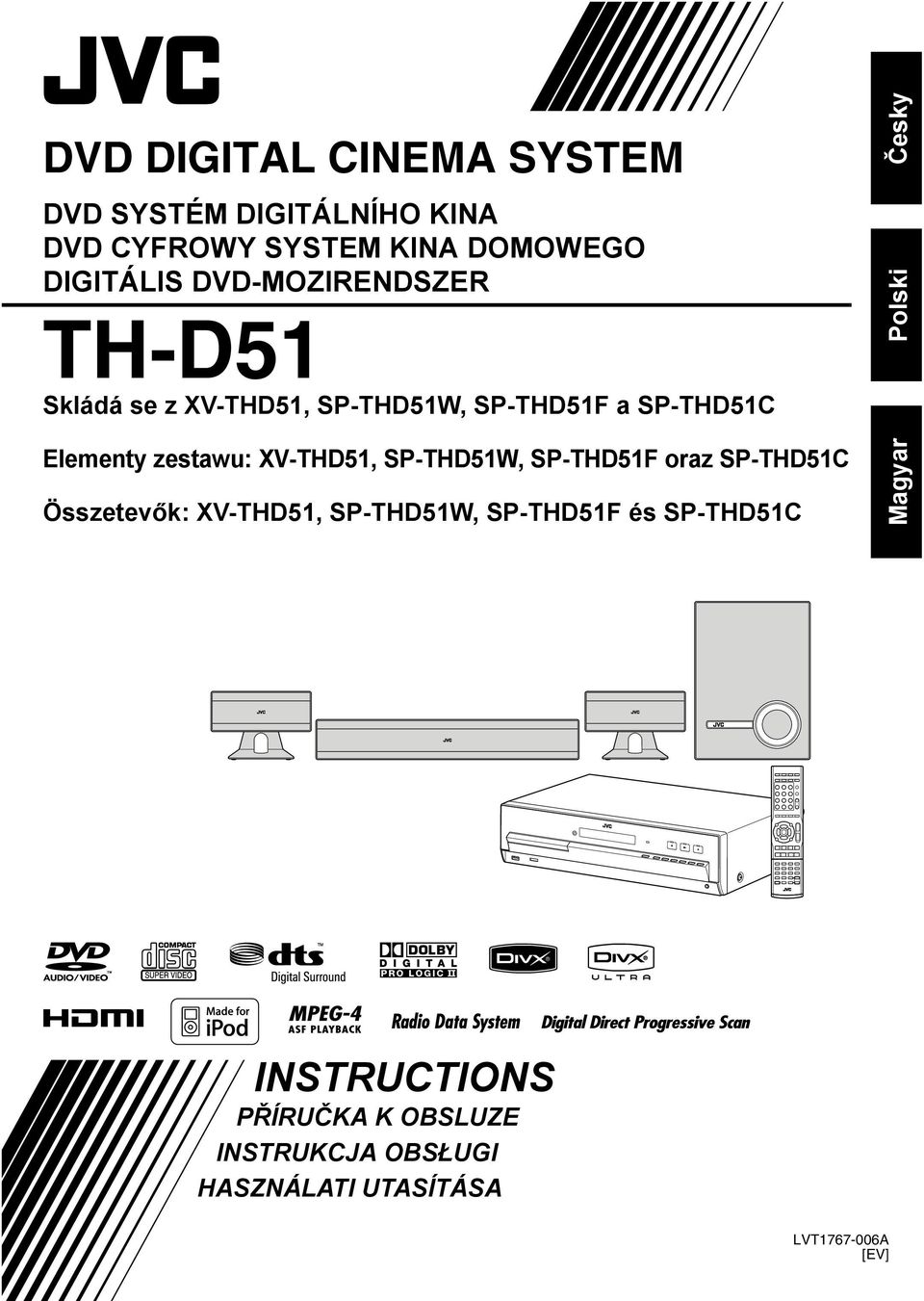 XV-THD51, SP-THD51W, SP-THD51F oraz SP-THD51C Összetevők: XV-THD51, SP-THD51W, SP-THD51F és SP-THD51C