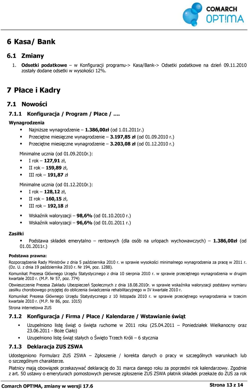 09.2010r.): I rok 127,91 zł, II rok 159,89 zł, III rok 191,87 zł Minimalne ucznia (od 01.12.2010r.): I rok 128,12 zł, II rok 160,15 zł, III rok 192,18 zł Wskaźnik waloryzacji 98,6% (od 01.10.2010 r.