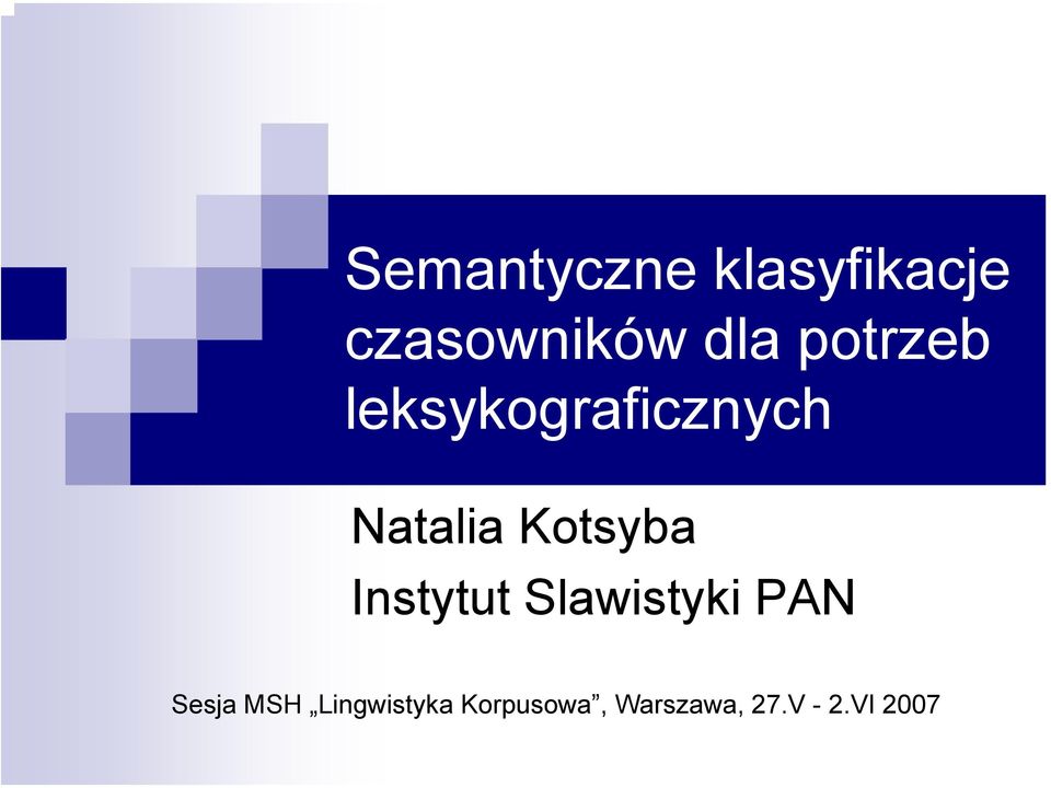 Kotsyba Instytut Slawistyki PAN Sesja MSH