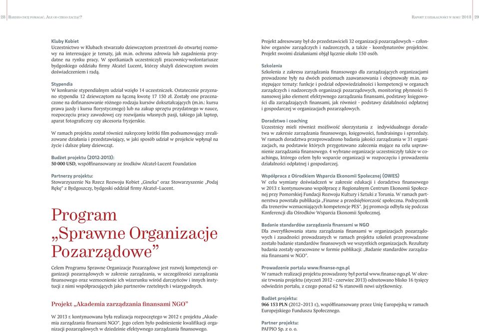 W spotkaniach uczestniczyli pracownicy-wolontariusze bydgoskiego oddziału firmy Alcatel Lucent, którzy służyli dziewczętom swoim doświadczeniem i radą.