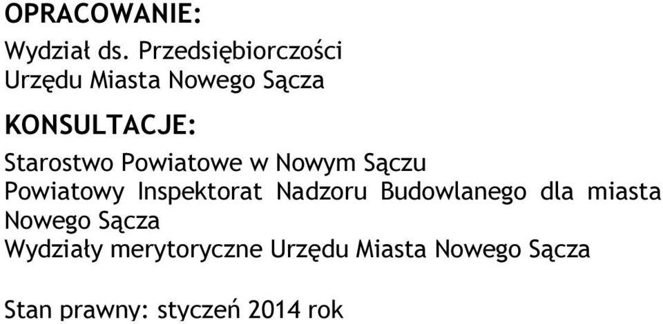 Starostwo Powiatowe w Nowym Sączu Powiatowy Inspektorat Nadzoru