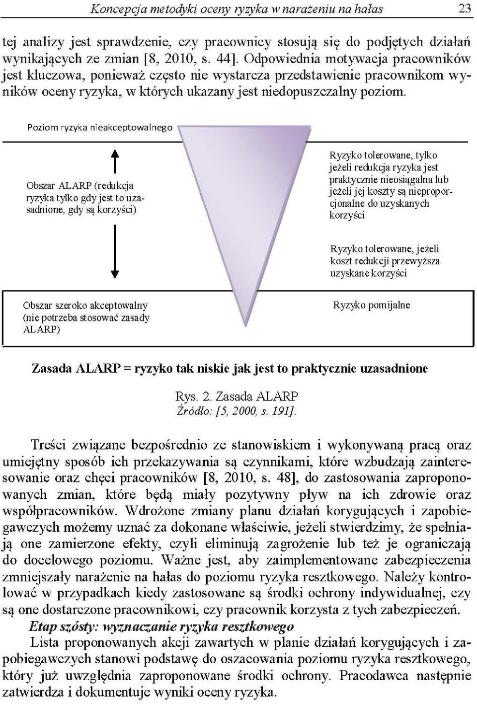 Poziom ryzyka nieakceptowalnego --------- t Obszar ALARP (redukcja ryzyka tylko gdy jest to uzasadnione, gdy są korzyści) l Obszar szeroko akceptowalny (nie potrze ba stosować zasady AL ARP) Ryzyko