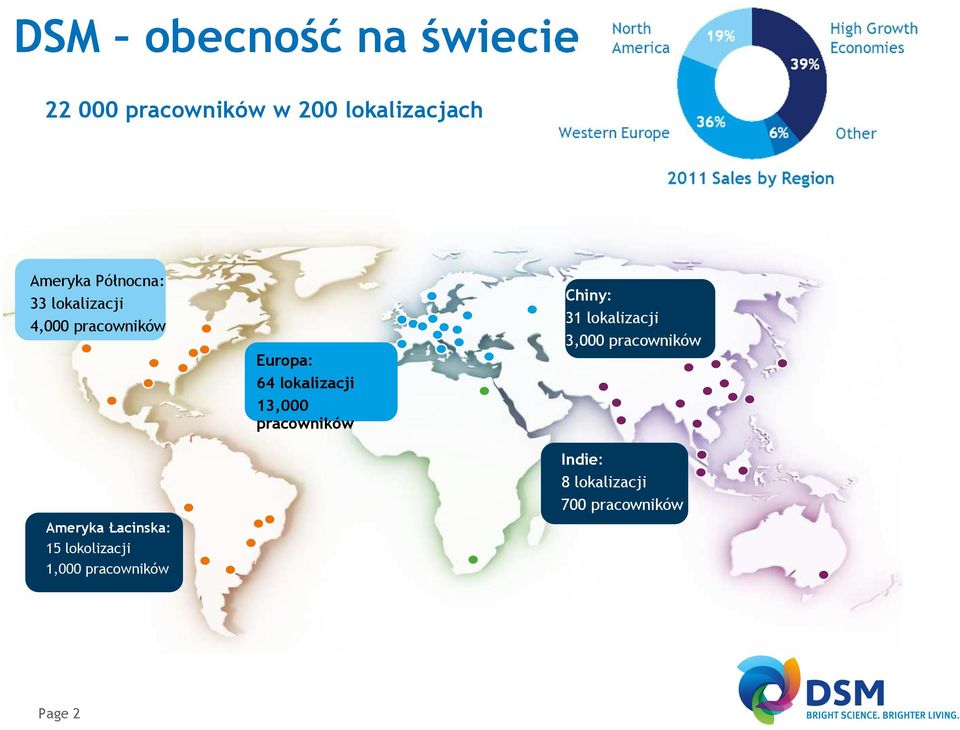 lokolizacji 1,000 pracowników Europa: 64 lokalizacji 13,000 pracowników