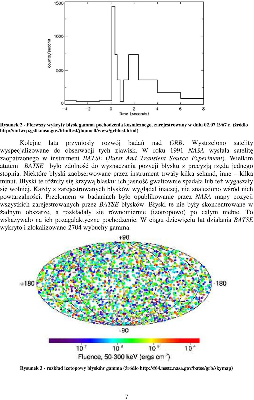 W roku 1991 NASA wysłała satelitę zaopatrzonego w instrument BATSE (Burst And Transient Source Experiment).