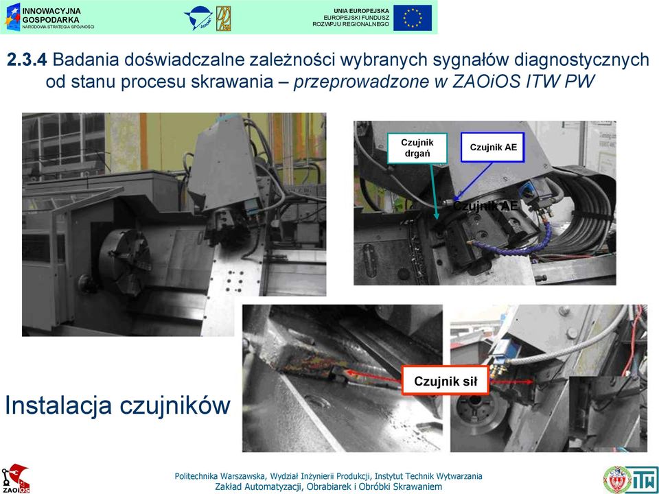 skrawania przeprowadzone w ZAOiOS ITW PW Czujnik