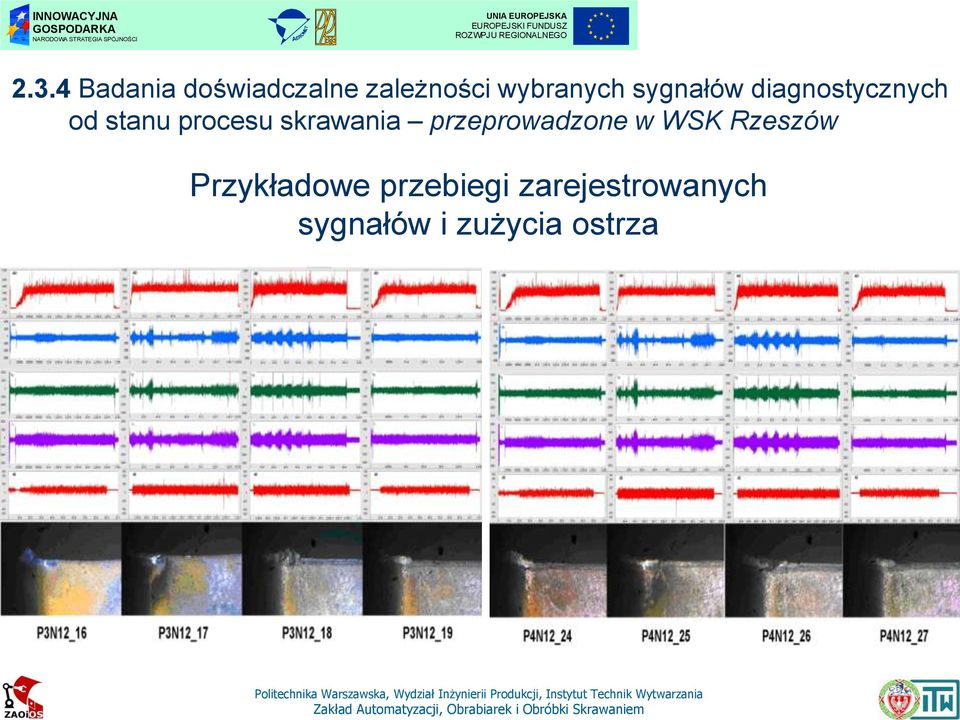 skrawania przeprowadzone w WSK Rzeszów