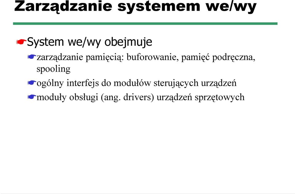 spooling ogólny interfejs do modułów sterujących