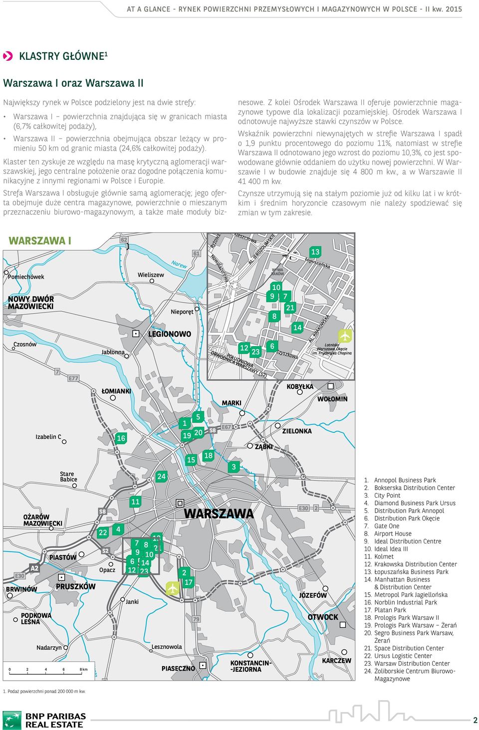 powierzchnia obejmująca obszar leżący w promieniu 0 km od granic miasta (,% całkowitej podaży).