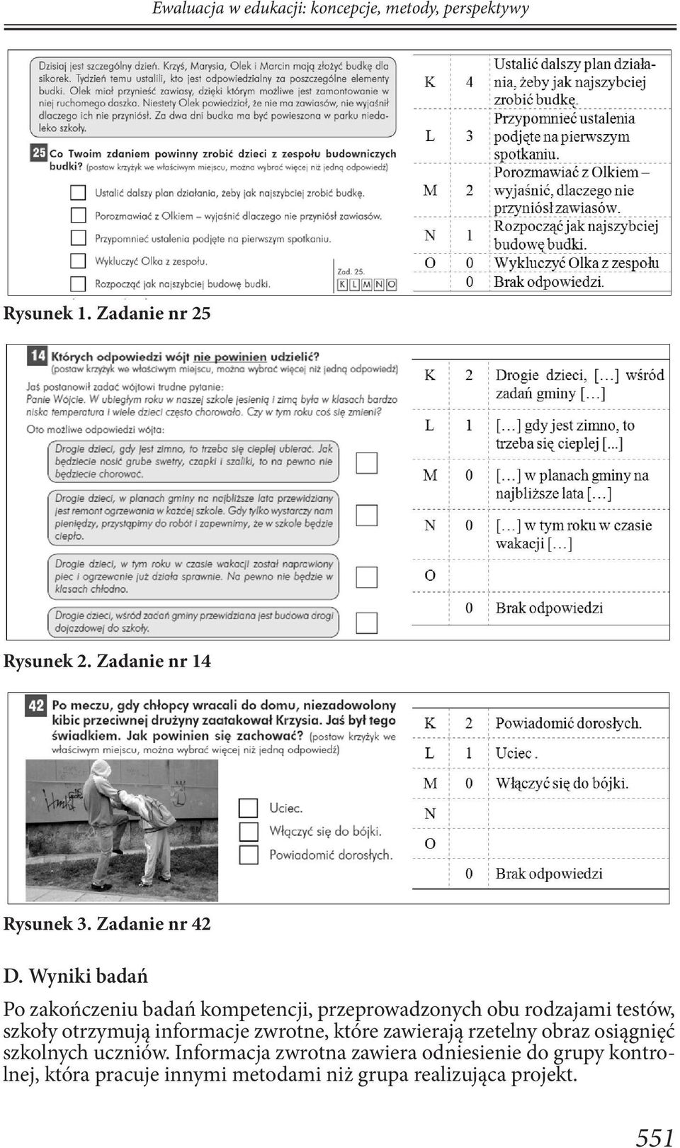 Wyniki badań Po zakończeniu badań kompetencji, przeprowadzonych obu rodzajami testów, szkoły otrzymują