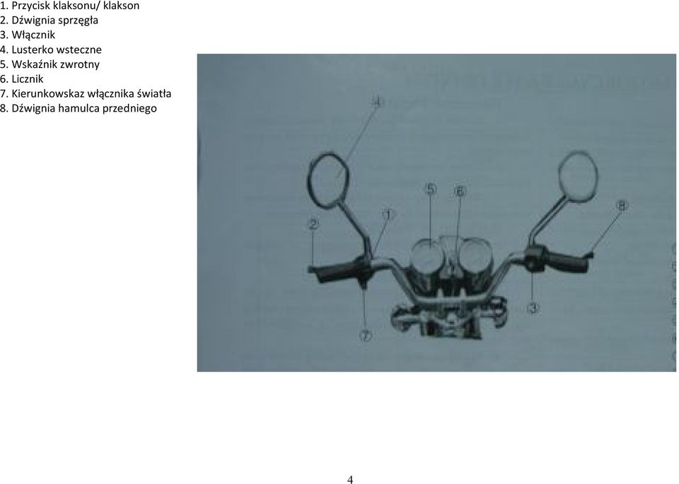 Lusterko wsteczne 5. Wskaźnik zwrotny 6.