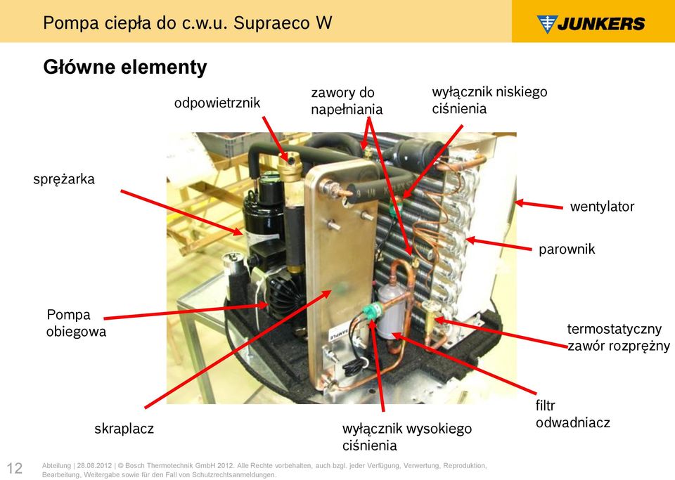 parownik Pompa obiegowa termostatyczny zawór