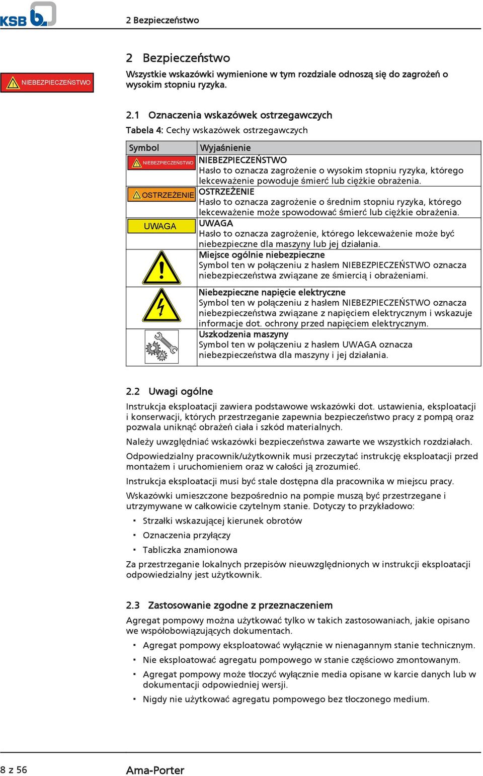 ! OSTRZEŻENIE OSTRZEŻENIE Hasło to oznacza zagrożenie o średnim stopniu ryzyka, którego lekceważenie może spowodować śmierć lub ciężkie obrażenia.