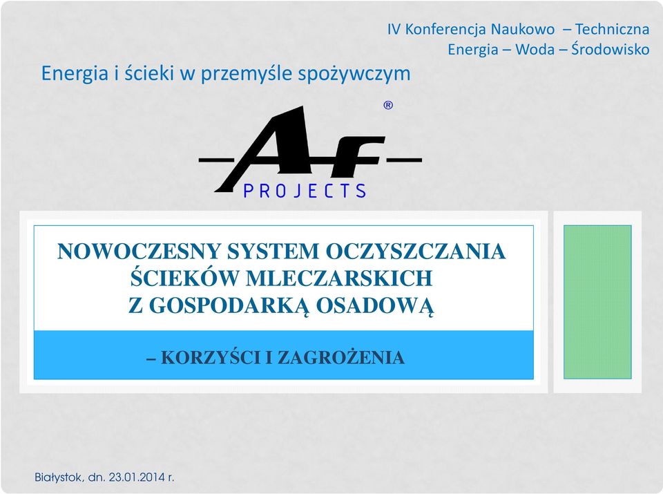 spożywczym NOWOCZESNY SYSTEM OCZYSZCZANIA