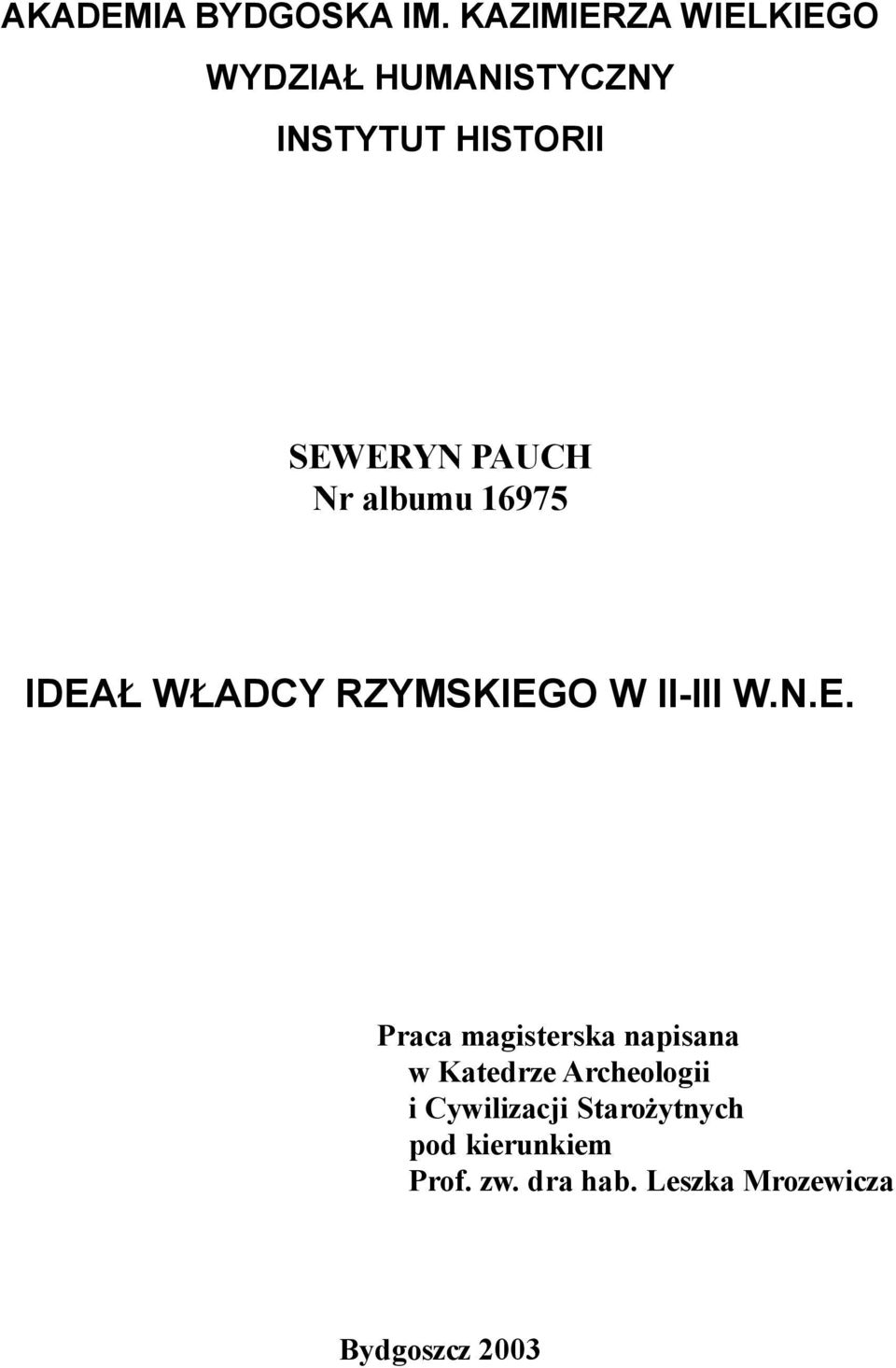 PAUCH Nr albumu 16975 IDEA