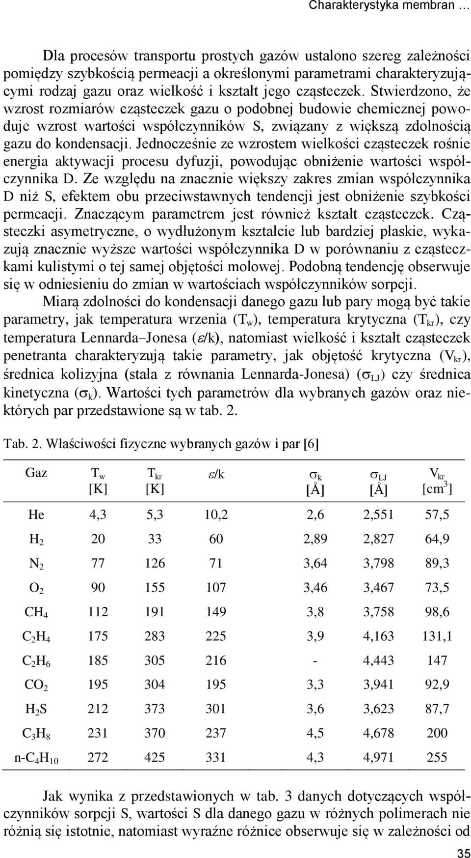 Jedocześie ze wzrostem wielkości cząsteczek rośie eergia aktywacji procesu dyfuzji, powodując obiżeie wartości współczyika D.