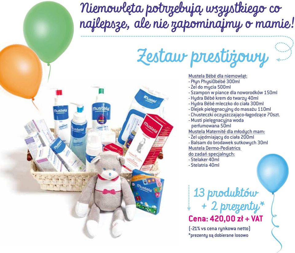 Bébé mleczko do ciała 300ml - Olejek pielęgnacyjny do masażu 110ml - Chusteczki oczyszczająco-łagodzące 70szt.