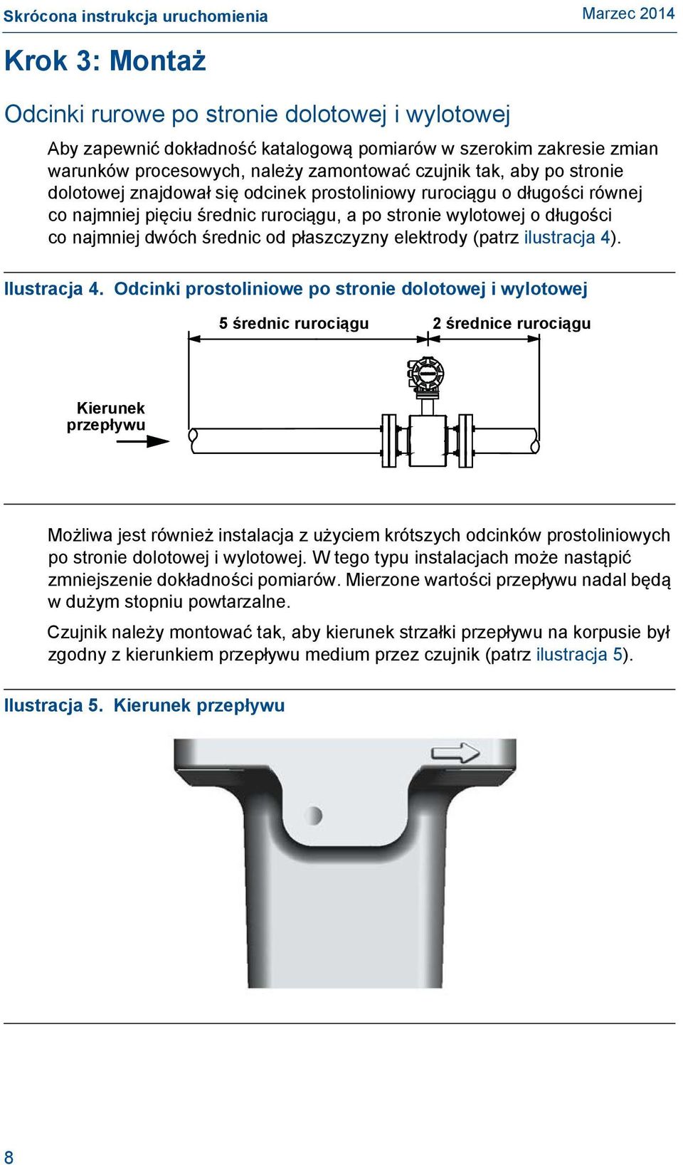 dwóch średnic od płaszczyzny elektrody (patrz ilustracja 4). Ilustracja 4.