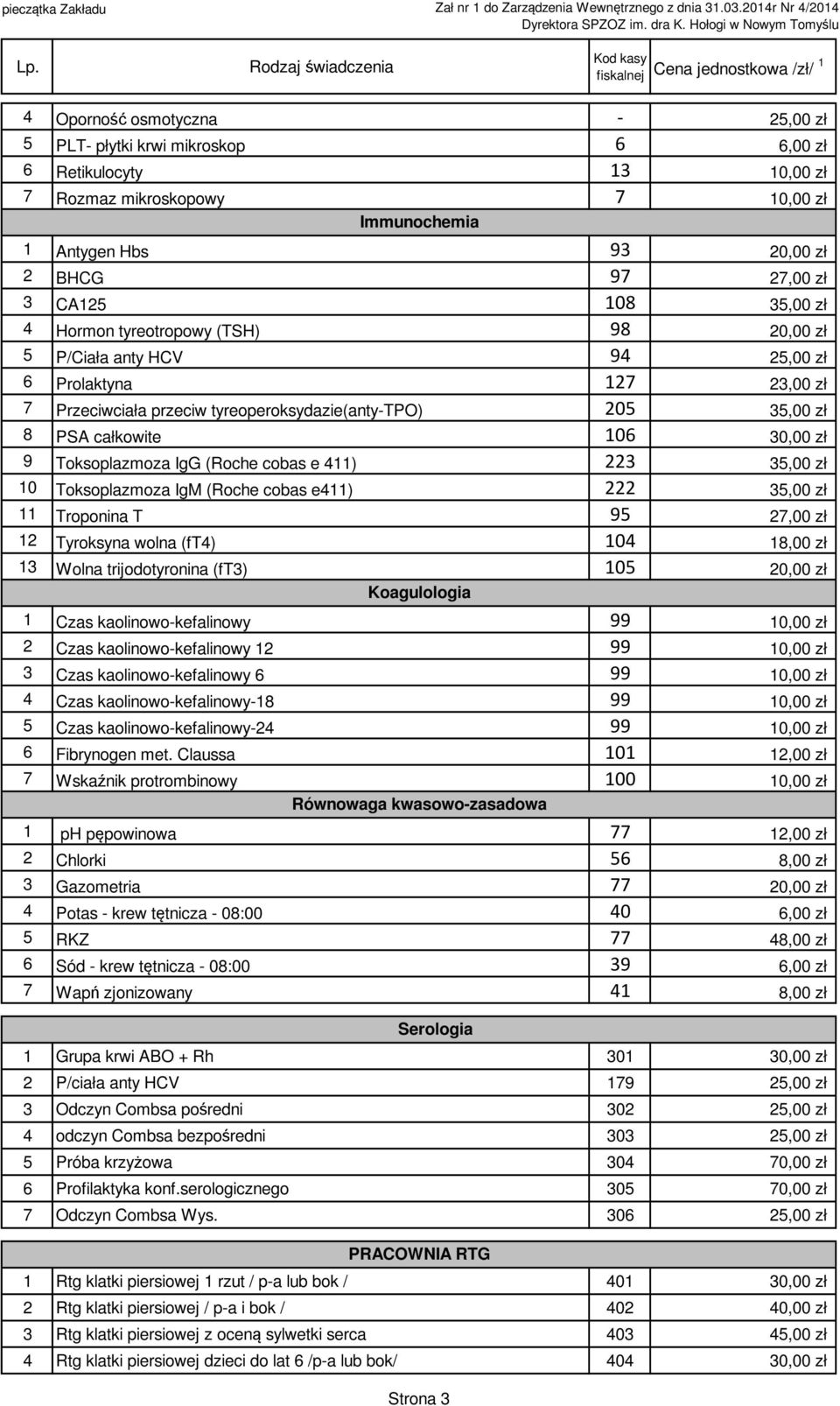 Toksoplazmoza IgG (Roche cobas e 4) 223 35,00 zł 0 Toksoplazmoza IgM (Roche cobas e4) 222 35,00 zł Troponina T 95 27,00 zł 2 Tyroksyna wolna (ft4) 04 8,00 zł 3 Wolna trijodotyronina (ft3) 05 20,00 zł