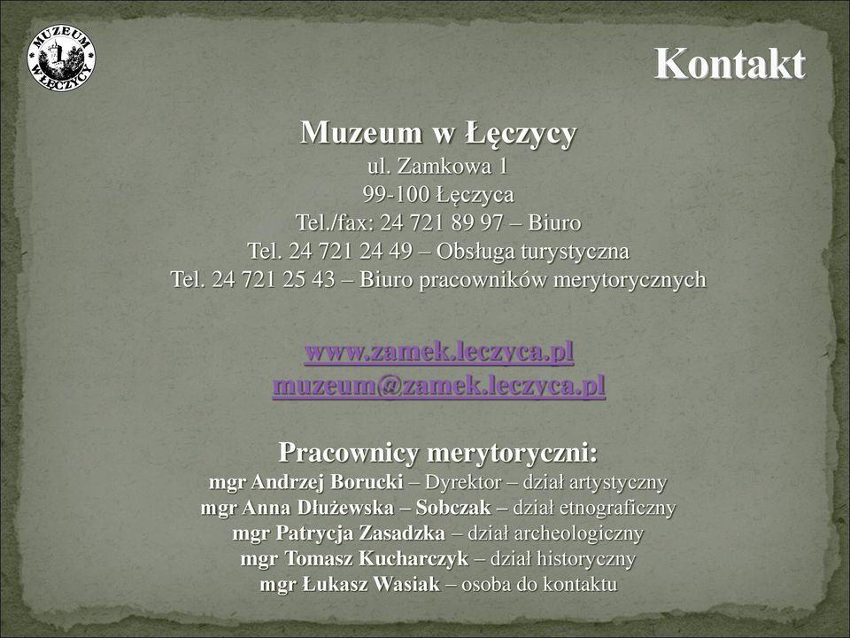 pl muzeum@zamek.leczyca.