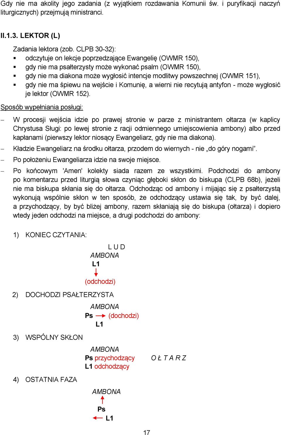 gdy nie ma śpiewu na wejście i Komunię, a wierni nie recytują antyfon - może wygłosić je lektor (OWMR 152).