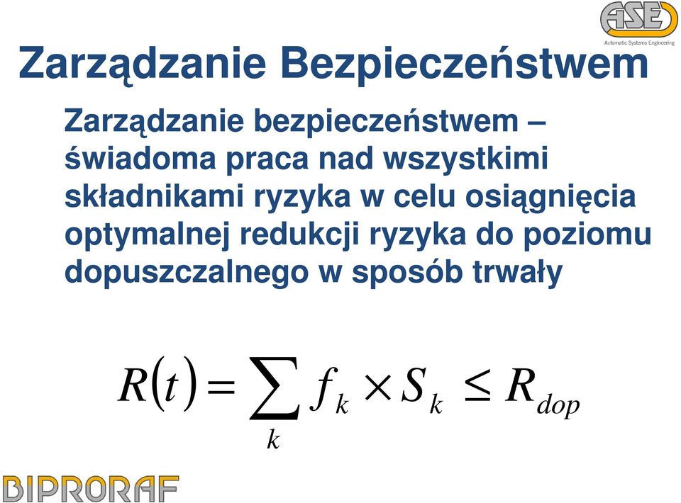 składnikami ryzyka w celu osiągnięcia optymalnej