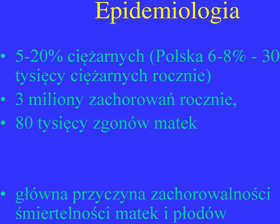 zachorowań rocznie, 80 tysięcy zgonów matek