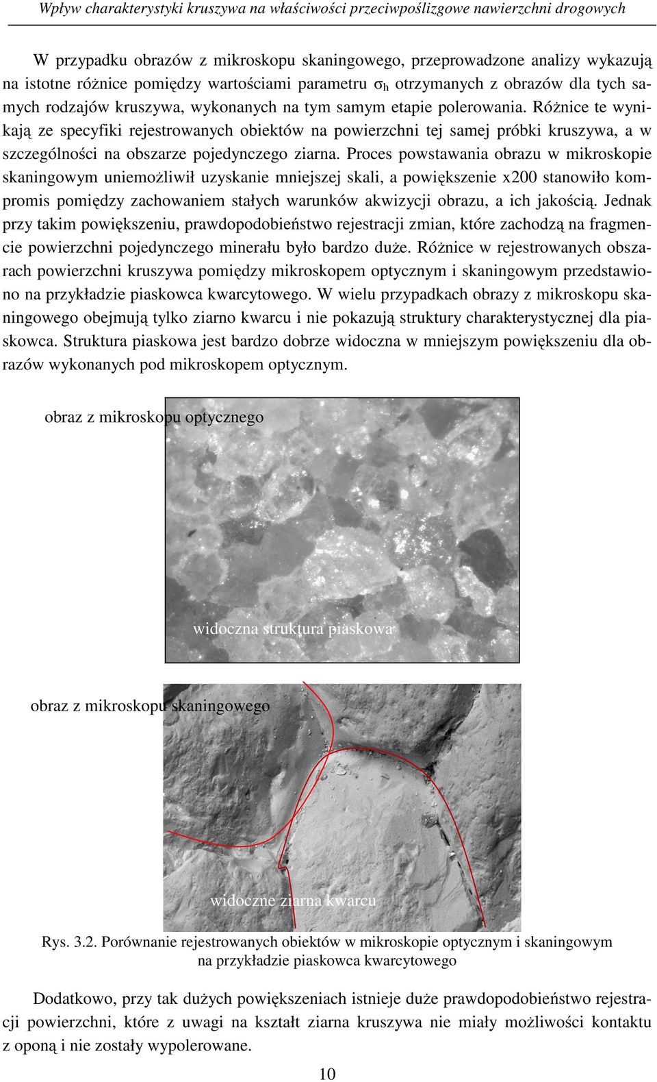 Proces powstawania obrazu w mikroskopie skaningowym uniemożliwił uzyskanie mniejszej skali, a powiększenie x200 stanowiło kompromis pomiędzy zachowaniem stałych warunków akwizycji obrazu, a ich