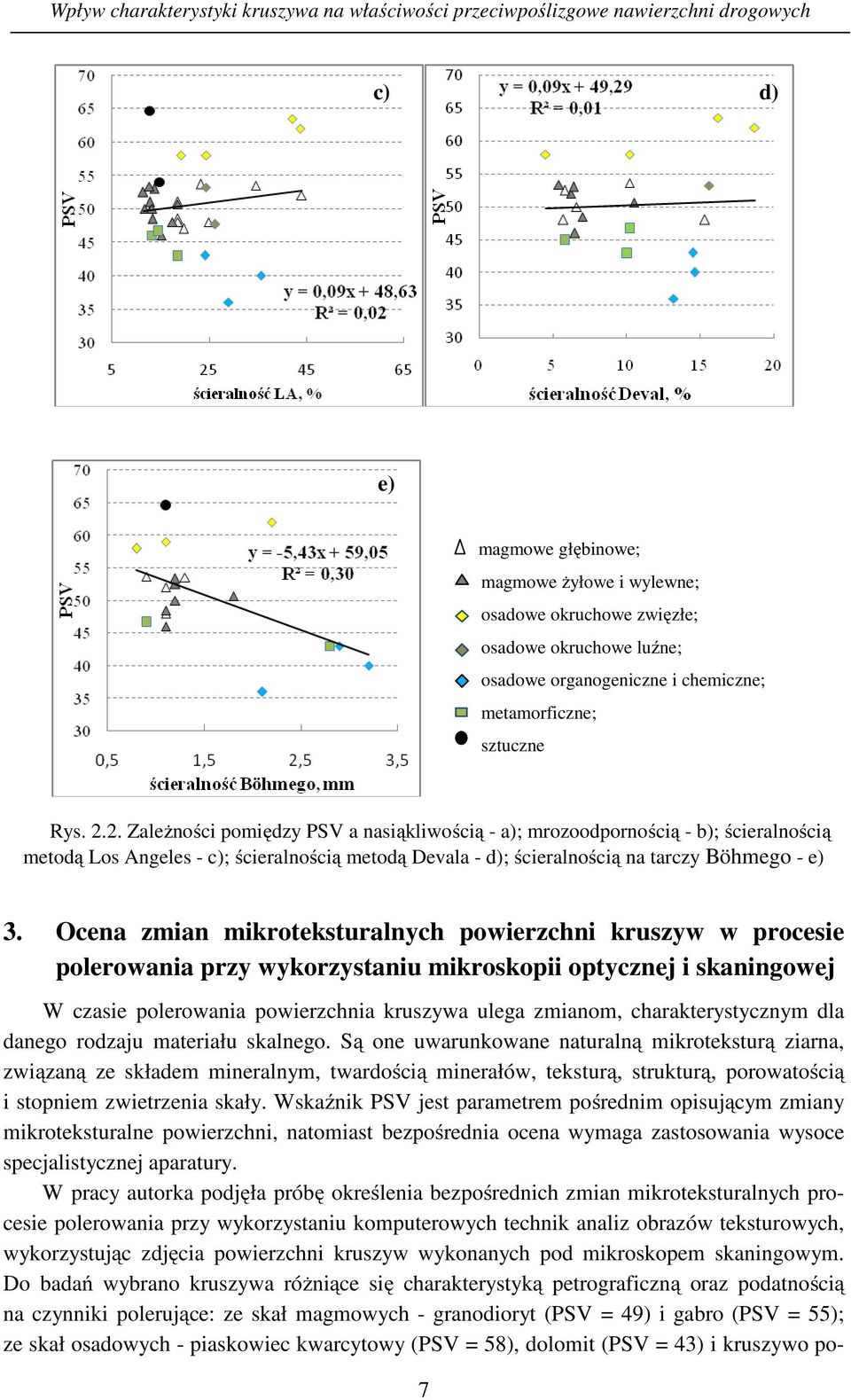 Wskaźnik PSV jest parametrem pośrednim opisującym zmiany mikroteksturalne powierzchni, natomiast bezpośrednia ocena wymaga zastosowania wysoce specjalistycznej aparatury.