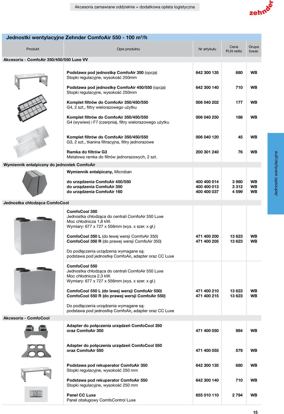 Komplet filtrów do ComfoAir 350/450/550 006 040 202 177 WB G4, 2 szt.