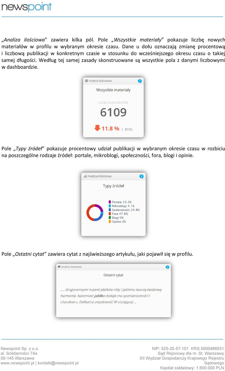 Według tej samej zasady skonstruowane są wszystkie pola z danymi liczbowymi w dashboardzie.