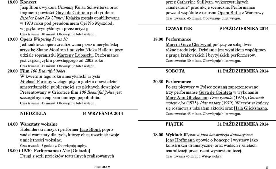 Performance jest częścią cyklu powstającego od 200