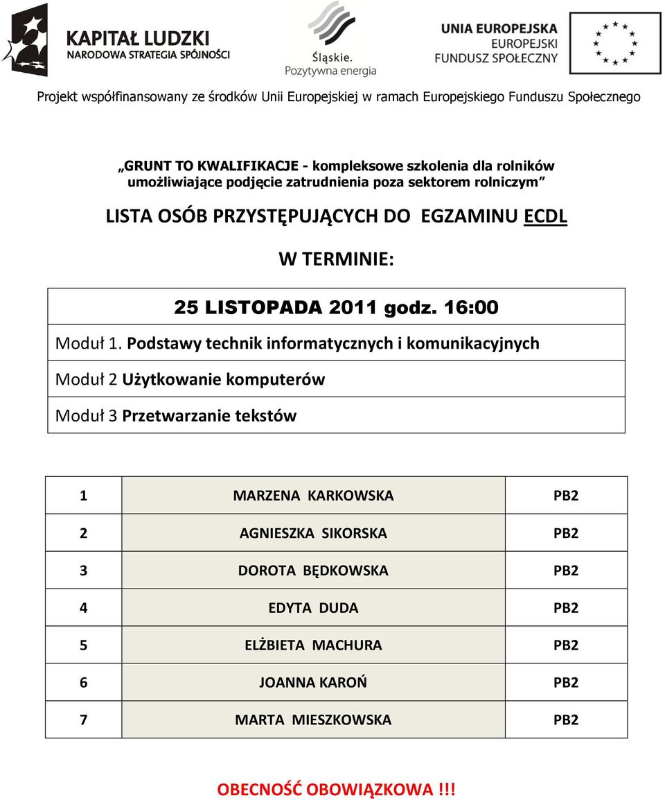 komputerów Moduł 3 Przetwarzanie tekstów 1 MARZENA KARKOWSKA PB2 2 AGNIESZKA