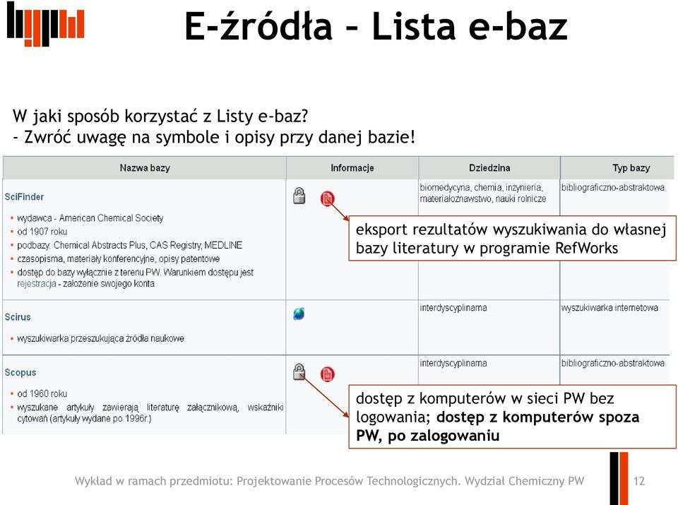 eksport rezultatów wyszukiwania do własnej bazy literatury w programie