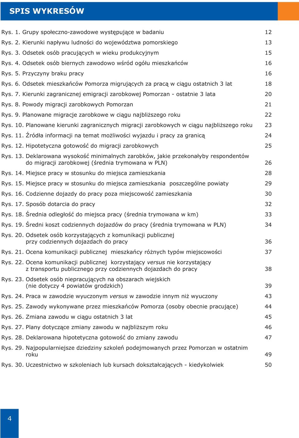 Kierunki zagranicznej emigracji zarobkowej Pomorzan - ostatnie 3 lata Rys. 8. Powody migracji zarobkowych Pomorzan Rys. 9. Planowane migracje zarobkowe w ciągu najbliższego roku Rys. 10.