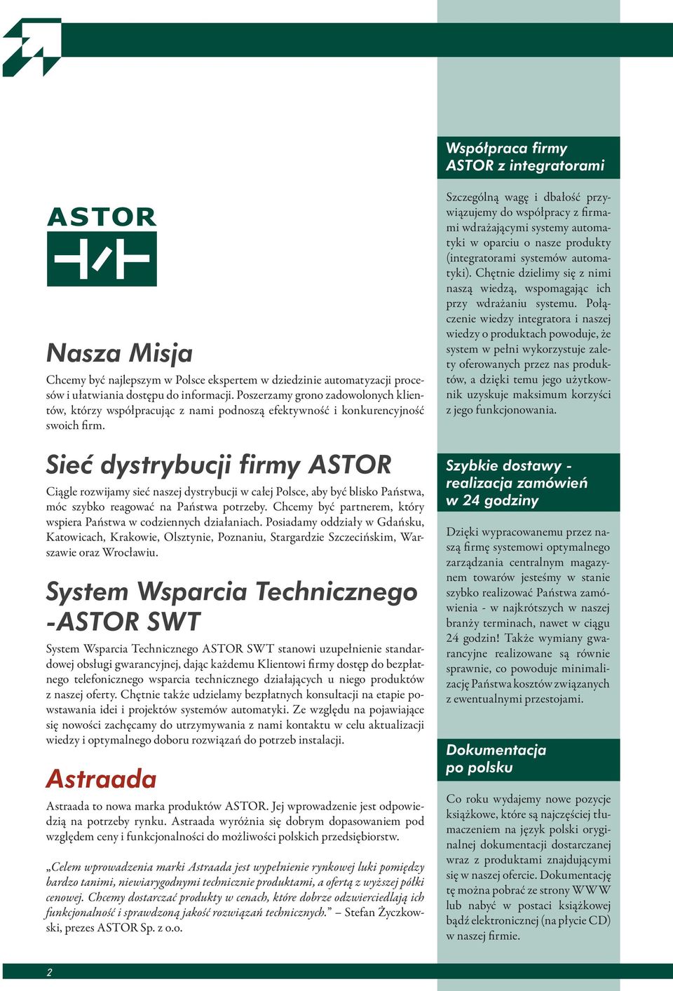 Sieć dystrybucji firmy ASTOR Ciągle rozwijamy sieć naszej dystrybucji w całej Polsce, aby być blisko Państwa, móc szybko reagować na Państwa potrzeby.