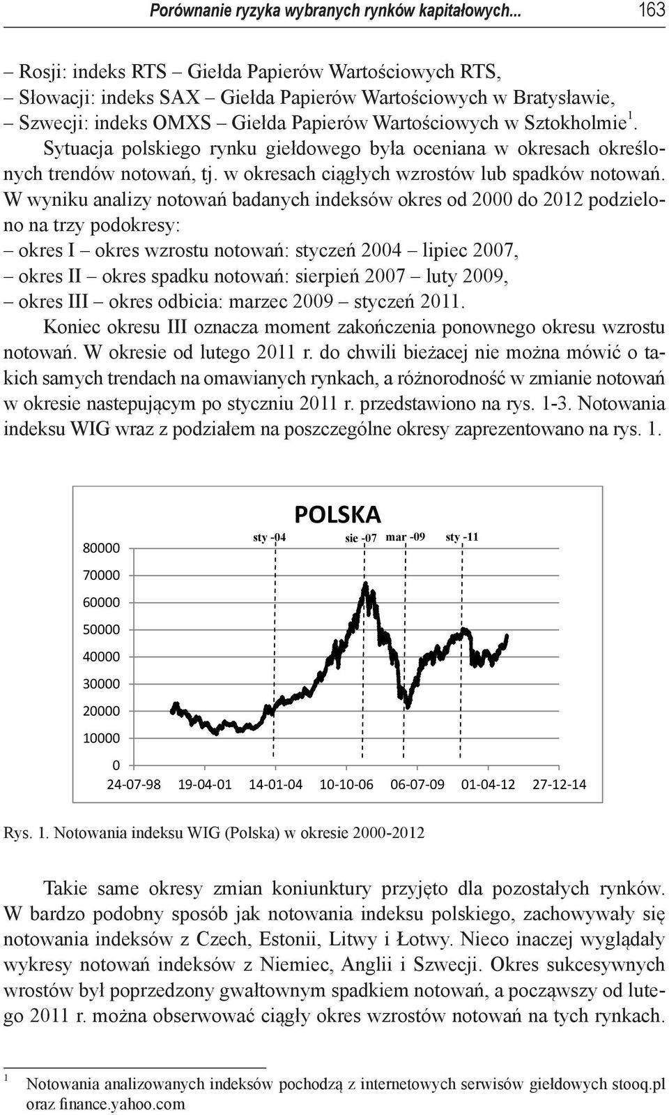 Sytuacja polskiego rynku giełdowego była oceniana w okresach określonych trendów notowań, tj. w okresach ciągłych wzrostów lub spadków notowań.