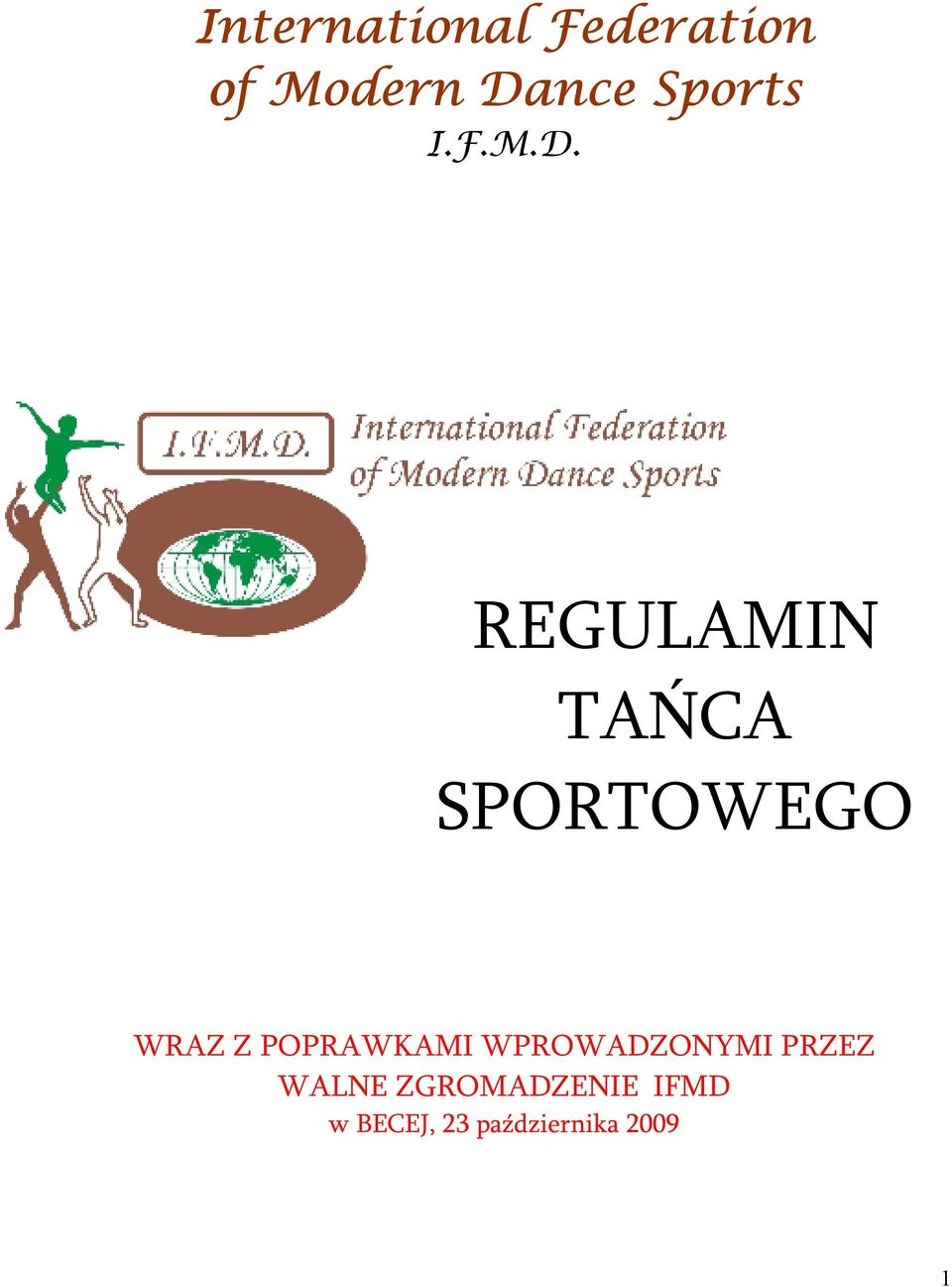 REGULAMIN TAŃCA SPORTOWEGO WRAZ Z POPRAWKAMI