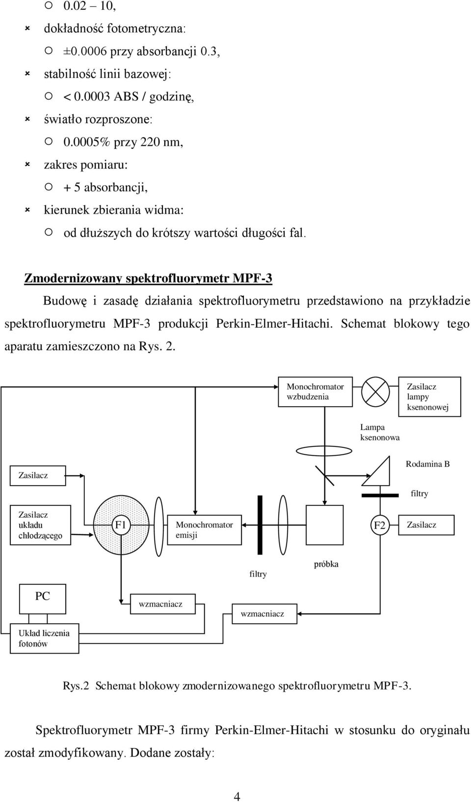 Zmodernizowany spektrofluorymetr MPF-3 Budowę i zasadę działania spektrofluorymetru przedstawiono na przykładzie spektrofluorymetru MPF-3 produkcji Perkin-Elmer-Hitachi.